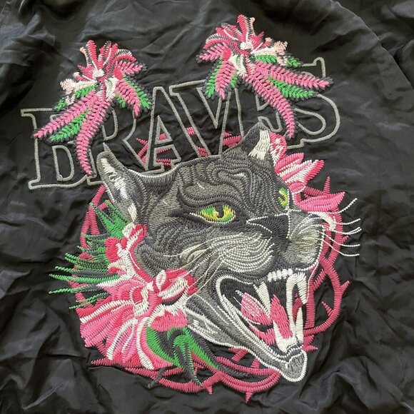 NWT Diesel Embroidery Reversible Bomber Jacket Reversible Zip Up Women's Size L - Picture 9 of 14